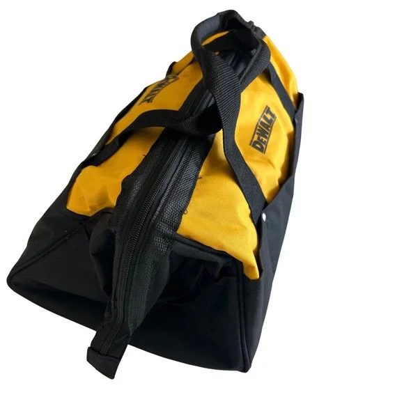 DEWALT 20 Inch Heavy Duty Tool Bag Yellow Black Wide Mouth Storage Organizer - Picture 6 of 11